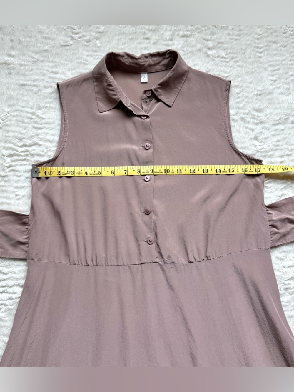 Lilysilk Mulberry Silk Shirtwaist Dress S Collar Belt Minimalist Capsule Mauve - Picture 12 of 14